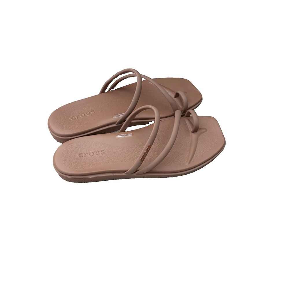 Crocs Miami Toe Loop Sandals Women's 9 Milk Chocolate Neutral Brown NWOB 209862